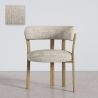 Buy Living room armchair with armrests upholstered in Chenille – Oak-effect legs – Ergonomic and modern design – Essentia Cream 61788 - in the EU