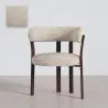 Buy Living room armchair with armrests upholstered in Chenille – Dark wood-effect legs – Ergonomic and modern design – Essentia Cream 61789 - in the EU