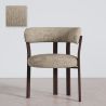 Buy Living room armchair with armrests upholstered in Chenille – Dark wood-effect legs – Ergonomic and modern design – Essentia Taupe 61789 at MyFaktory