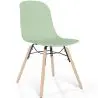 Buy Dining chair with natural wood legs – Modern style and functionality - Beni Pastel green 61792 in the Europe