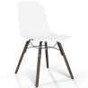 Buy Dining chair with dark wood legs – Modern style and functionality - Larof White 61793 - in the EU