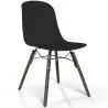 Buy Dining chair with dark wood legs – Modern style and functionality - Larof Black 61793 with a guarantee