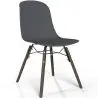 Buy Dining chair with dark wood legs – Modern style and functionality - Larof Grey 61793 home delivery
