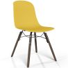 Buy Dining chair with dark wood legs – Modern style and functionality - Larof Pastel yellow 61793 in the Europe