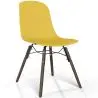 Buy Dining chair with dark wood legs – Modern style and functionality - Larof Pastel yellow 61793 in the Europe