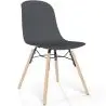 Buy Dining chair with natural wood legs – Modern style and functionality - Beni Grey 61792 home delivery