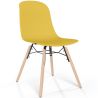 Buy Dining chair with natural wood legs – Modern style and functionality - Beni Pastel yellow 61792 with a guarantee