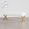 Buy Bench Upholstered In Velvet Fabric With Golden Metal Frame - Nivren White 61764 - in the EU