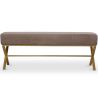 Buy Bench Upholstered In Velvet Fabric With Golden Metal Frame - Nivren Taupe 61764 - prices