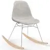 Buy Rocking Chair Modern Fabric Upholstered for Adults - Steel and Wood Legs - Lumi Light grey 61812 - in the EU