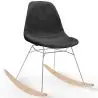 Buy Rocking Chair Modern Fabric Upholstered for Adults - Steel and Wood Legs - Lumi Black 61812 - prices