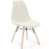 Buy Dining chair Scandinavian upholstered in bouclé – Dining or desk - Lumi White 61820 - in the EU