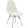Buy Dining chair Scandinavian upholstered in bouclé – Dining or desk - Lumi White 61820 - in the EU