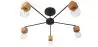 Buy Bell 5 bulbs ceiling lamp - Wood and metal Black 59296 - in the EU