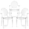 Buy Pack of 3 Transparent Dining Chair - Armrest Design - Louis King Transparent 61826 - in the EU
