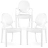 Buy Pack of 3 Transparent Dining Chair - Armrest Design - Louis King White 61826 at MyFaktory