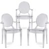Buy Pack of 3 Transparent Dining Chair - Armrest Design - Louis King Grey transparent 61826 at MyFaktory