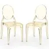 Buy Pack of 2 Dining Chairs Transparent - Victoria Ghost Style Amber 61554 - prices
