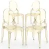 Buy Pack of 4 Dining Chairs Transparent - Victoria Ghost Style Amber 61555 - prices