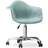 Buy Swivel Velvet Upholstered Office Chair with Wheels - Loy Pastel blue 60479 in the Europe
