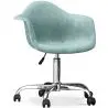 Buy Swivel Velvet Upholstered Office Chair with Wheels - Loy Pastel blue 60479 in the Europe