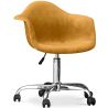 Buy Swivel Velvet Upholstered Office Chair with Wheels - Loy Mustard 60479 home delivery