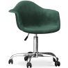 Buy Swivel Velvet Upholstered Office Chair with Wheels - Loy Dark green 60479 with a guarantee
