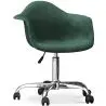 Buy Swivel Velvet Upholstered Office Chair with Wheels - Loy Dark green 60479 with a guarantee