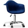 Buy Swivel Velvet Upholstered Office Chair with Wheels - Loy Dark blue 60479 - in the EU