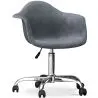 Buy Swivel Velvet Upholstered Office Chair with Wheels - Loy Dark grey 60479 - prices