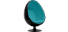 Buy Armchair Ele Chair Style - Black exterior -  Fabric Turquoise 59312 - in the EU