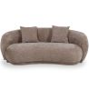 Buy Curved Contemporary Style Design Sofa Upholstered in Chenille - Onda Taupe 61557 in the Europe