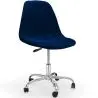 Buy Office Chair Swivel with Wheels – Velvet Upholstery – Steel Legs - Brielle  Dark blue 61831 - in the EU