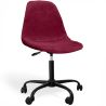 Buy Office Chair Swivel with Wheels – Velvet Upholstery – Steel Black Legs - Brielle  Dark red 61832 - in the EU