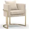 Buy Dining Chair - With armrests - Upholstered in Velvet - Vittoria Beige 61009 home delivery