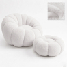 Buy Armchair with Ottoman Upholstered – Soft Fabric – Calera Cream 61837 - prices