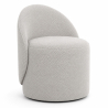 Buy Stool Low Round – Upholstered Seat with Backrest – Yera White 61873 - in the EU