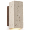 Buy Wall light - Wood & travertine wall sconce - Voilá Beige 61884 - in the EU