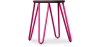 Buy Hairpin Stool - 43cm - Dark wood and metal Fuchsia 58384 home delivery