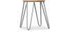 Buy Hairpin Stool - 44cm - Light wood and metal Light grey 59488 - in the EU