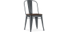Buy Bistrot Metalix Square Chair - Metal and Dark Wood Dark grey 59709 with a guarantee