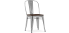 Buy Bistrot Metalix Square Chair - Metal and Dark Wood Light grey 59709 with a guarantee