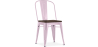 Buy Bistrot Metalix Square Chair - Metal and Dark Wood Pastel pink 59709 home delivery
