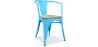 Buy Bistrot Metalix Chair with Armrest - Metal and Light Wood Turquoise 59711 in the Europe
