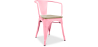 Buy Bistrot Metalix Chair with Armrest - Metal and Light Wood Pink 59711 home delivery