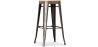 Buy Bistrot Metalix style stool - 76cm  - Metal and Light Wood Metallic bronze 59704 - in the EU