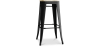 Buy Bistrot Metalix style stool - 76cm  - Metal and Light Wood Black 59704 - prices