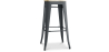 Buy Bistrot Metalix style stool - 76cm  - Metal and Light Wood Dark grey 59704 home delivery