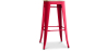 Buy Bistrot Metalix style stool - 76cm  - Metal and Light Wood Red 59704 at MyFaktory