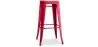 Buy Bistrot Metalix style stool - 76cm  - Metal and Light Wood Red 59704 - in the EU